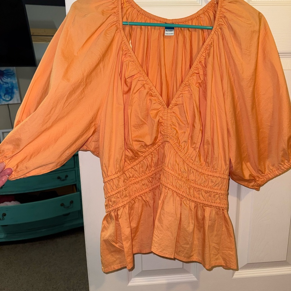 Old Navy Orange Crop Top with Ruched Design